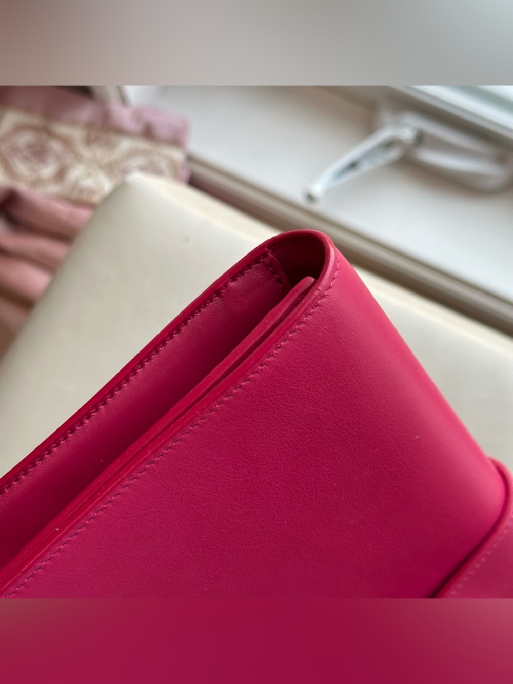 Saint Laurent Fuchsia Pink Leather Classic Y Ligne Clutch - Picture 9 of 16